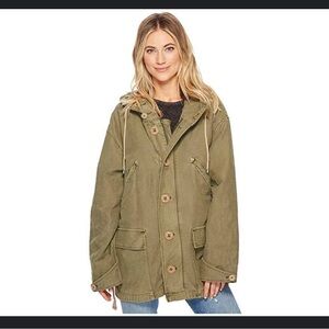 Free People Olive Green Joshua Tree Jacket size Small Oversized Utility Jacket